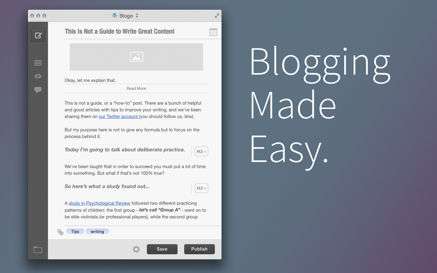 Offline Blogging App Mac